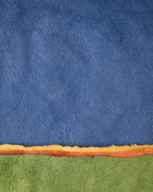 Yeşil ve mavi soyut manzara - Meksika 'da el yapımı Huun kağıtları koleksiyonu, dikey arkaplan