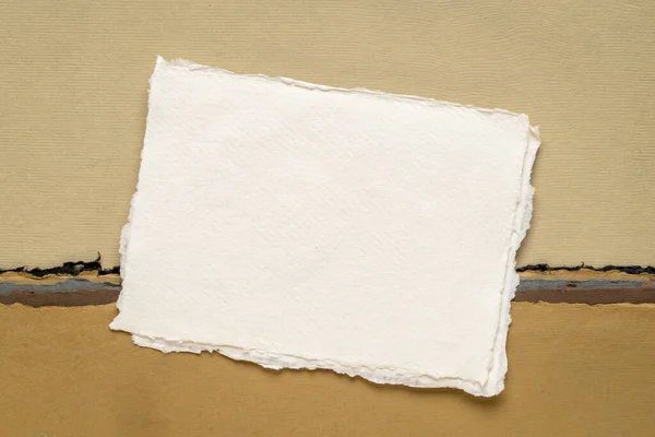 Piccolo Foglio Carta Bianca Bianca Khadi Straccio Dall India Contro — Foto Stock