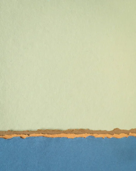 Abstrakt Papperslandskap Gröna Och Blå Pastelltoner Samling Handgjorda Traspapper — Stockfoto
