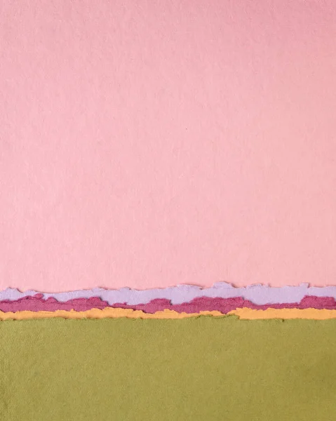 ピンクと緑のパステルトーンの抽象的な紙の風景 手作りのラグ紙のコレクション — ストック写真