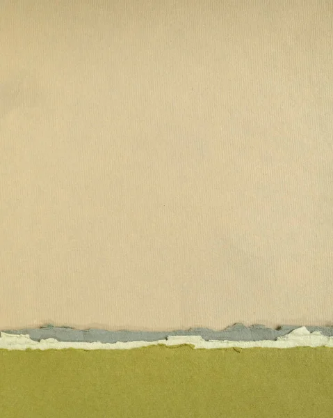 Abstract Papierlandschap Groene Bruine Pasteltinten Collectie Handgeschept Lompenpapier — Stockfoto