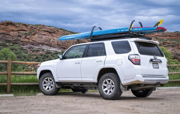 Fort Collins Usa Maja 2023 Toyota 4Runner Suv Tablicą Turystyczną — Zdjęcie stockowe
