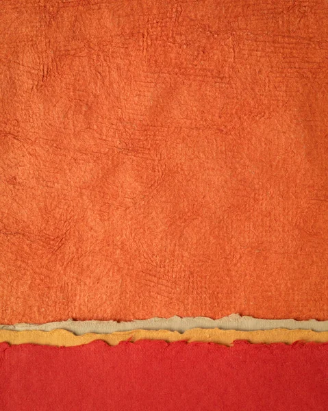 Abstrakt Landskap Rött Och Orange Samling Huun Papper Handgjorda Mexiko — Stockfoto