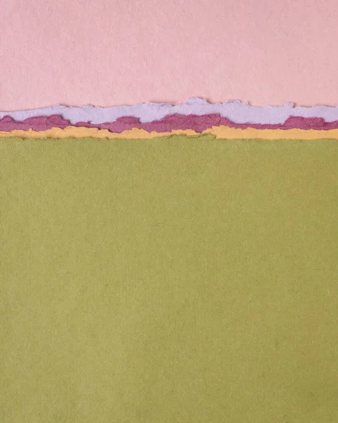 Abstract Paper Landscape Pink Green Pastel Tones Collection Handmade Rag — Stock Photo, Image
