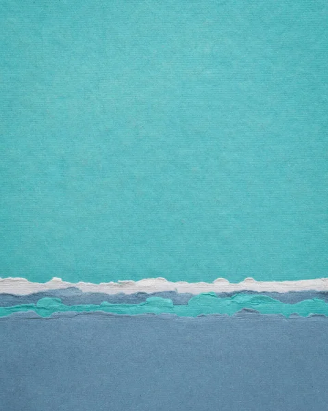 Abstract Papierlandschap Blauwe Pasteltinten Collectie Handgeschept Lompenpapier — Stockfoto