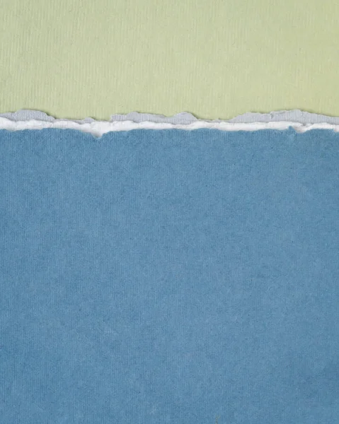 蓝色和绿色胶布色调的纸景观摘要 手工造纸系列 — 图库照片