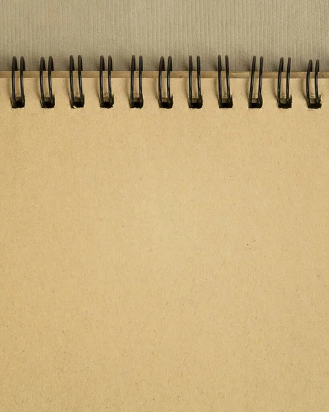 Cuaderno Espiral Blanco Sobre Papel Arte Tonos Tierra — Foto de Stock