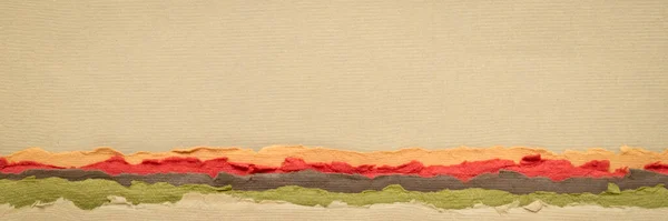Abstrakte Papierlandschaft Pastellfarbenen Erdtönen Sammlung Handgeschöpfter Stoffe Panorama Banner — Stockfoto