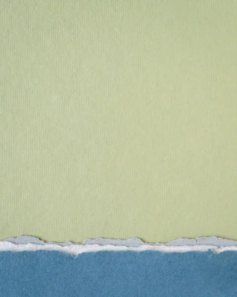 蓝色和绿色胶布色调的纸景观摘要 手工造纸系列 — 图库照片