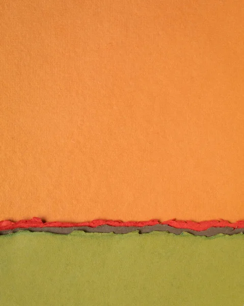 Abstract Paper Landscape Orange Green Pastel Tones Collection Handmade Rag — Stock Photo, Image