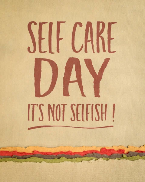 Υπενθύμιση Ημέρα Αυτοφροντίδας Δεν Είναι Εγωιστικό Κείμενο Χαρτί Τέχνης Ψυχική — Φωτογραφία Αρχείου