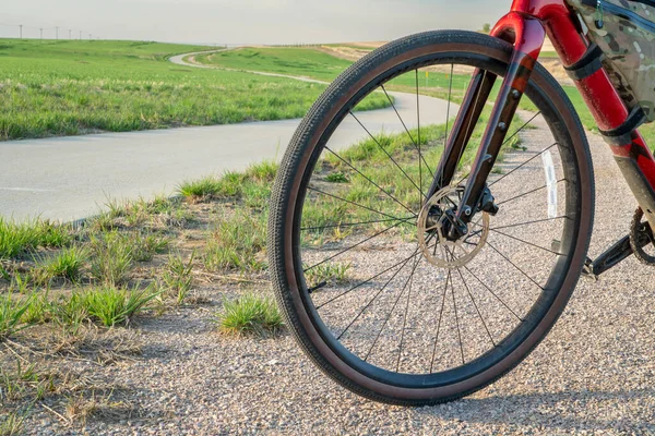 Vélo Randonnée Gravier Sur Une Piste Cyclable Entre Fort Collins — Photo