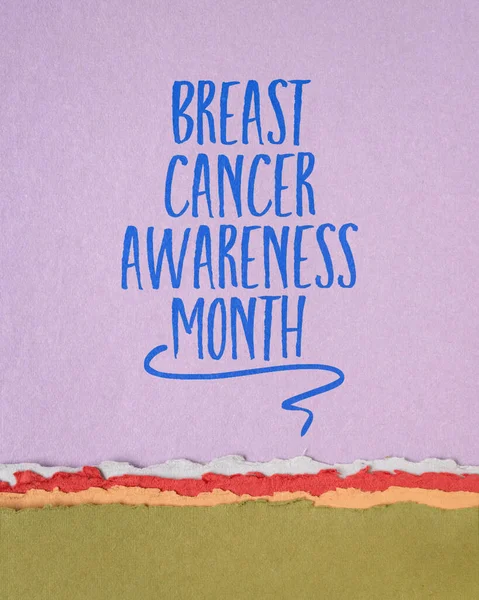 Breast Cancer Awareness Month Reminder Note Art Paper Health Education — Stock Photo, Image