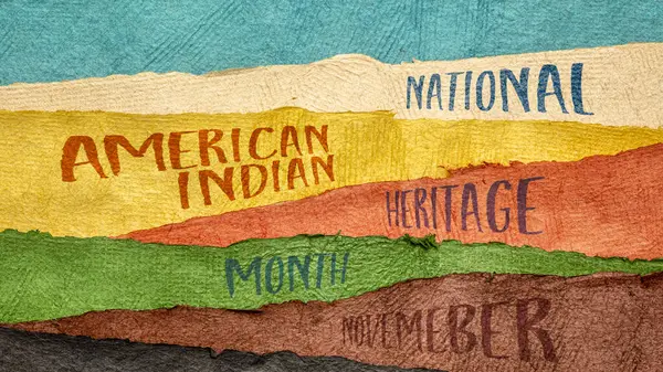 November National Indian American Heritage Month Handwriting Abstract Paper Landscape — Stock Photo, Image