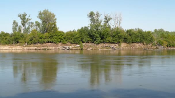 Missouri Floden Flyter Tidig Höst Landskap Sett Från Steamboat Trace — Stockvideo