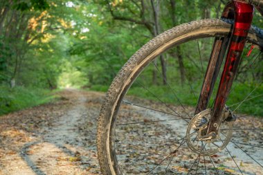 McKittrick, Missouri yakınlarındaki Katy Trail 'de sonbahar manzarası