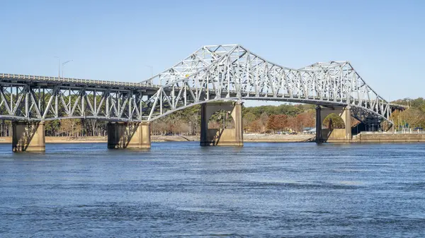 stock image O'Neal Bridge over the Tennessee River in Florence, Alabama - fall scenery