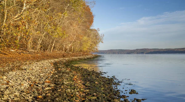 Late Fall Sunrise Scenery Shore Tennessee River Colbert Ferry Park — Stock Photo, Image