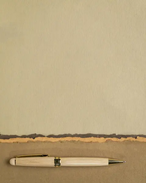 Abstract Papierlandschap Pastelaardetinten Verzameling Handgeschept Lompenpapier Met Pen — Stockfoto