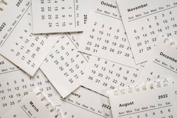 background of monthly calendar pages, business and time passing concept