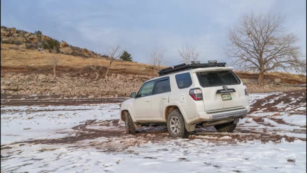Lothe Abd Şubat 2024 Kolorado Kış Manzarası Olan Toyota 4Runner — Stok video