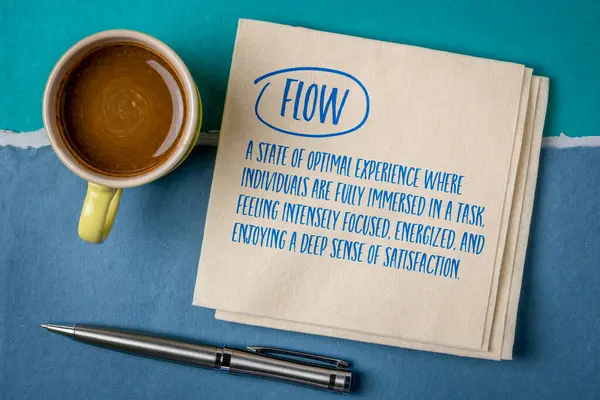 Flow Ein Zustand Optimaler Erfahrung Dem Der Einzelne Voll Eine — Stockfoto