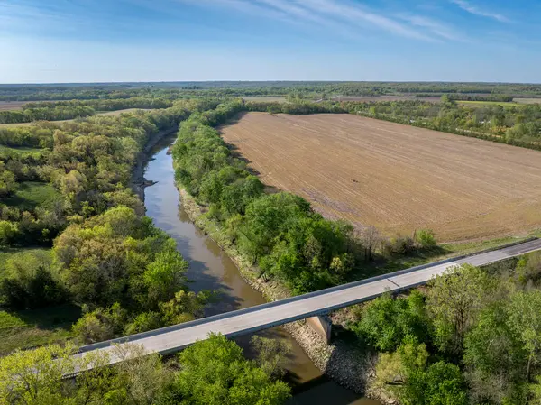 Landbouwgrond Blackwater River Uitzicht Lente Nabij Blackwater Missouri — Stockfoto