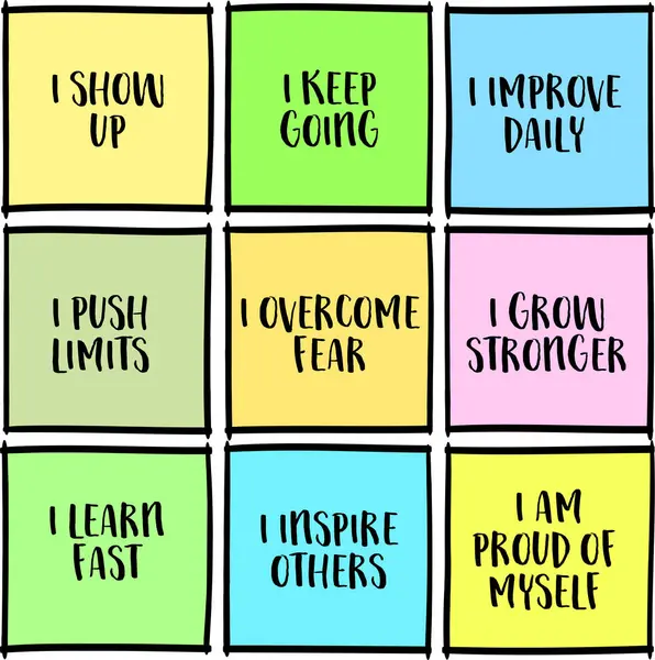 Kendimle gurur duyuyorum. İlham verici notlar ve olumlu kavramlarla dolu.