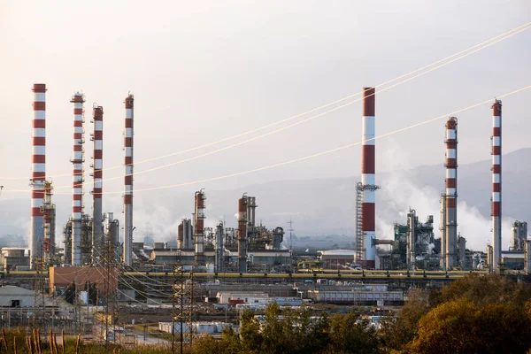 Paisaje Industrial Una Planta Petroquímica —  Fotos de Stock