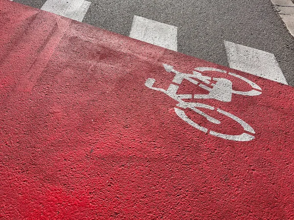 Señal Tráfico Carril Exclusivo Para Bicicletas Ciudad Sant Cugat Del — Foto de Stock