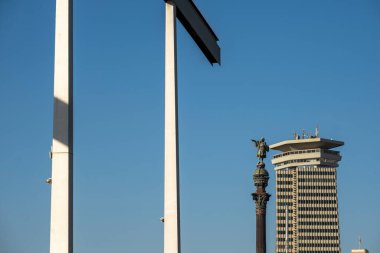 Bir Kolon, Kolomb Anıtı, Barselona, Katalonya, İspanya, Avrupa