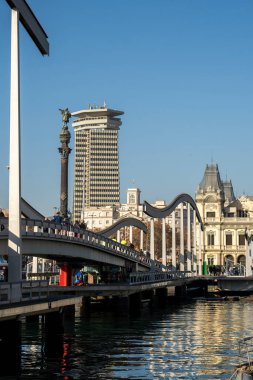 Bir Kolon, Kolomb Anıtı, Barselona, Katalonya, İspanya, Avrupa