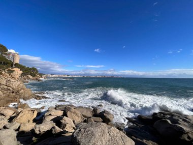Coastal landscape in Calonge on the Catalan coast in the Costa Brava in the province of Girona in Catalonia Spain