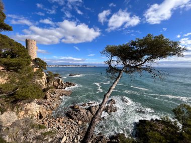 Coastal landscape in Calonge on the Catalan coast in the Costa Brava in the province of Girona in Catalonia Spain