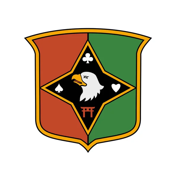 2022年11月11日 オークランド 米国陸軍第101環境旅団戦闘サービス識別バッジCsib軍事バッジのイラストが盾の中にワシを示す — ストックベクタ