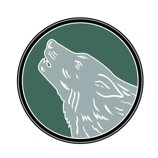 2022年11月11日 オークランド 米国陸軍第104訓練師団長訓練戦闘サービス識別バッジ円の中にオオカミを示すCsib軍用バッジ — ストックベクタ
