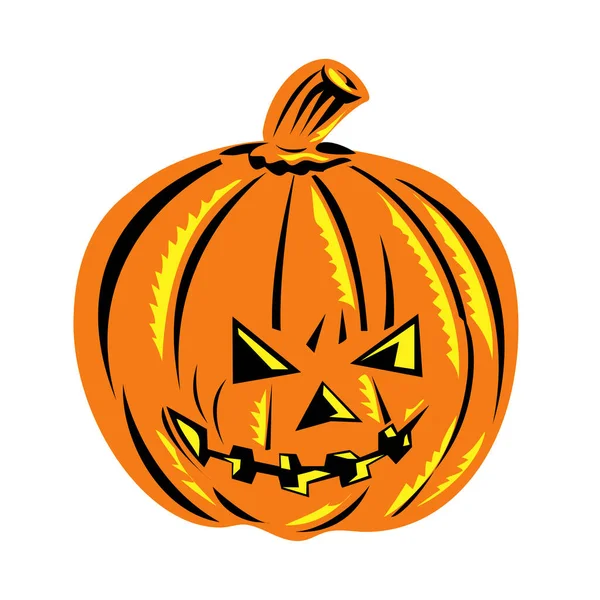 Retro Woodcut Style Illustration Halloween Jack Lantern Carved Lantern Made — Stock Vector