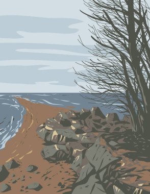 Ontario, Kanada 'nın güneybatısındaki Essex County' deki Point Pelee Ulusal Parkı 'nın WPA poster sanatı çalışma projesi yönetimi veya federal sanat projesi tarzında yapıldı.