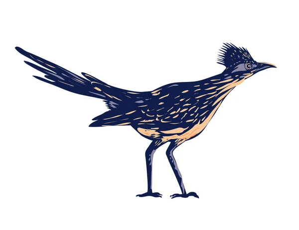 Wpa Poster Art Roadrunner Chaparral Bird Chaparral Cock Joshua Tree — Stock vektor