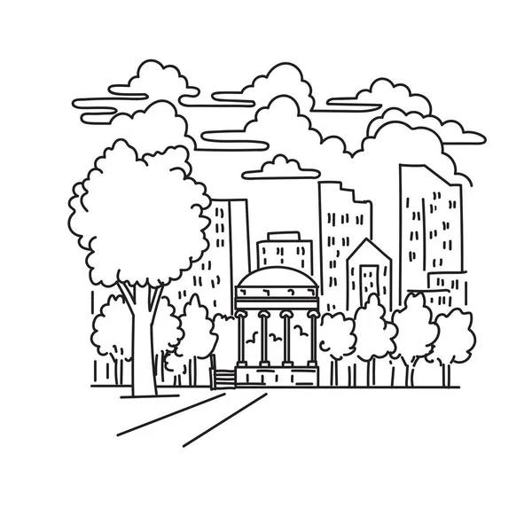 Mono Line Ilustrace Boston Common Také Známý Jako Common Veřejný — Stockový vektor