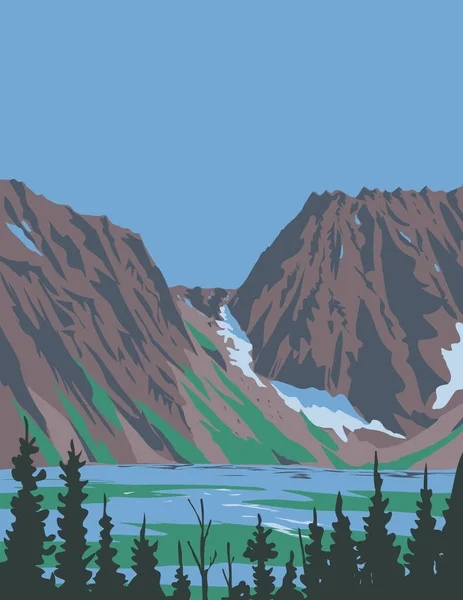 Washington Eyaleti Ndeki Cascade Mountain Range Deki Alpine Lakes Wilderness — Stok Vektör