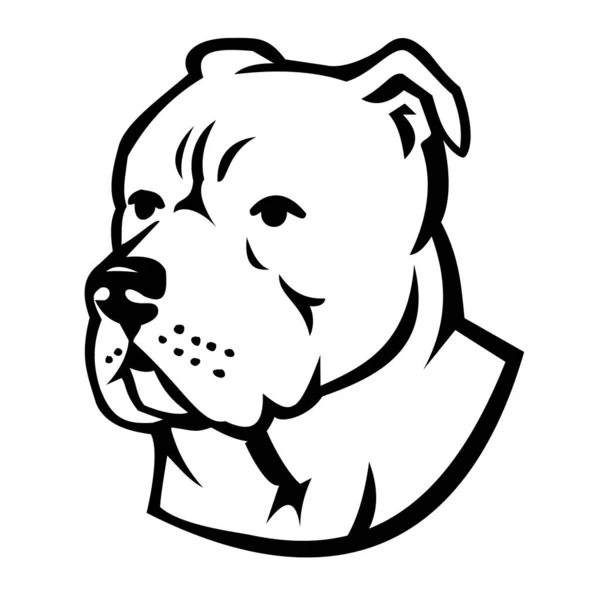 Иконка Спортивного Талисмана Головы Американской Булли Собаки Смотрящей Сбоку Изолированном — стоковый вектор