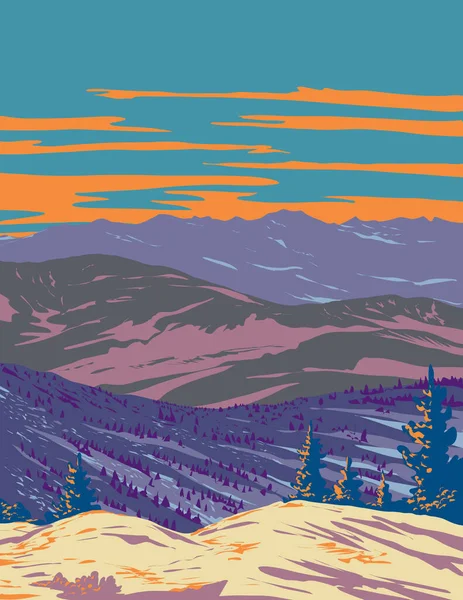 Wpa Poster Art Sandwich Range White Mountain National Forest New —  Vetores de Stock