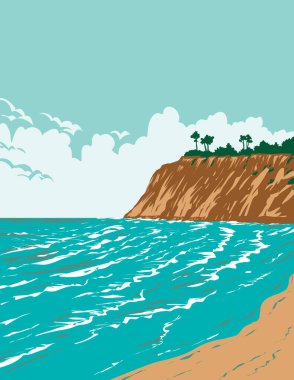 ABD 'nin Orange County, Kaliforniya' daki Del Mar Rivermouth 'daki WPA sörf afişi.