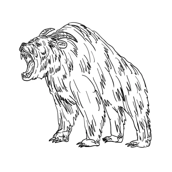 Ozark Howler神话生物中世纪绘画 — 图库矢量图片