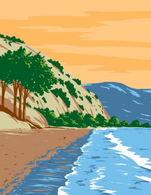 ABD 'nin Marin County, Kaliforniya' daki Bolinas Sahili 'ndeki WPA poster sanatı