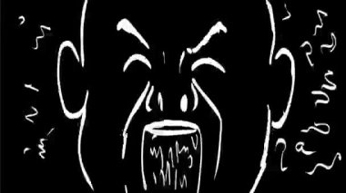 2d Animasyon Hareketi grafikleri sinirli bir adamın çığlık attığını ve öfkeyle bağırdığını gösteriyor.