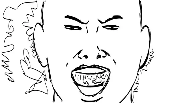 Desenho Desenho Ilustração Mostrando Homem Frustrado Gritando Gritando Com Raiva — Fotografia de Stock