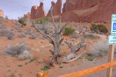 Photo of Park Avenue Trail on Arches Entrance Road in Arches National Park located in Moab, Utah, United States USA.