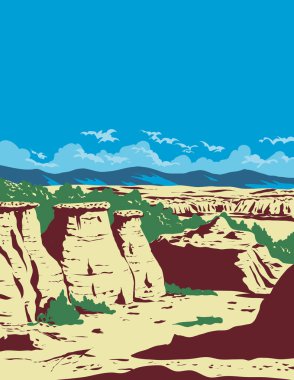 Kanada Alberta 'daki Stone Provincial Park' ta WPA poster sanatı çalışma projesi yönetiminde veya federal sanat projesi tarzında yapılmıştır..